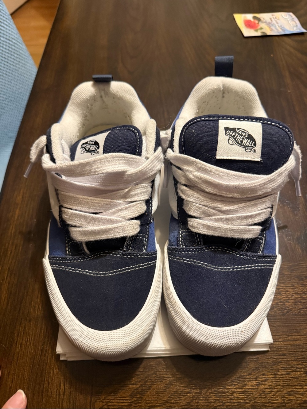 Vans Navy and White Low-Top Sneakers